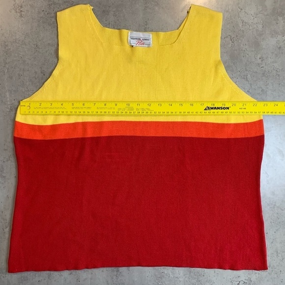 NWOT Cotton Ginny 100% Cotton Knitted Colour Block Top, Size L - Picture 4 of 5